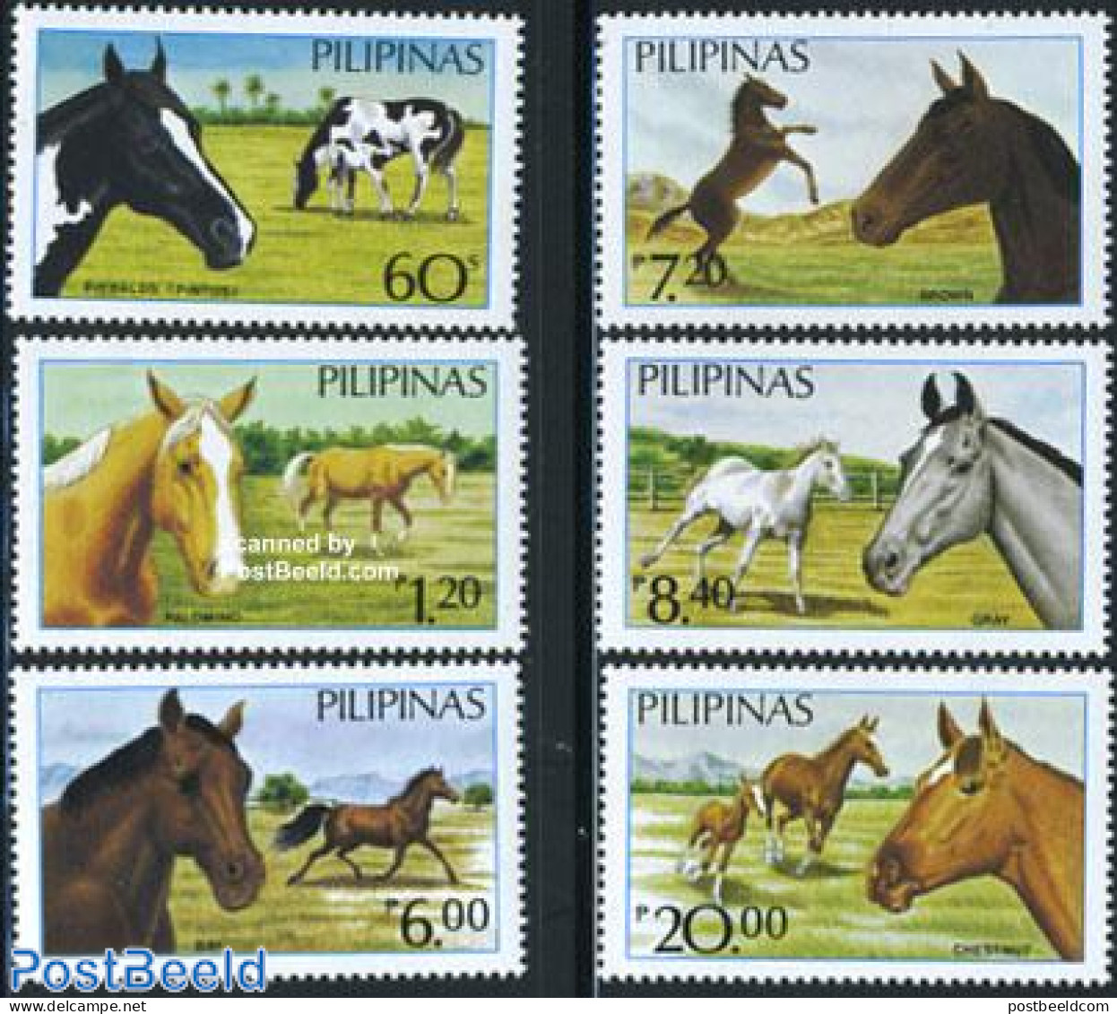 Philippines 1985 Horses 6v, Mint NH, Nature - Horses - Philippines