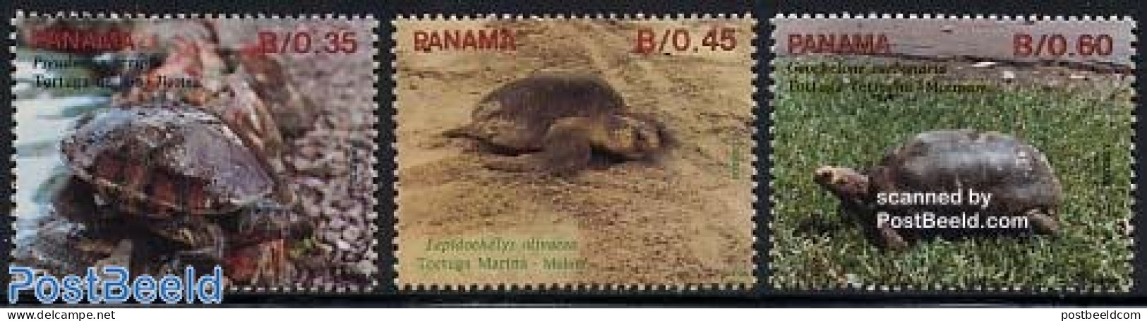 Panama 1990 Turtles 3v, Mint NH, Nature - Reptiles - Turtles - Panama