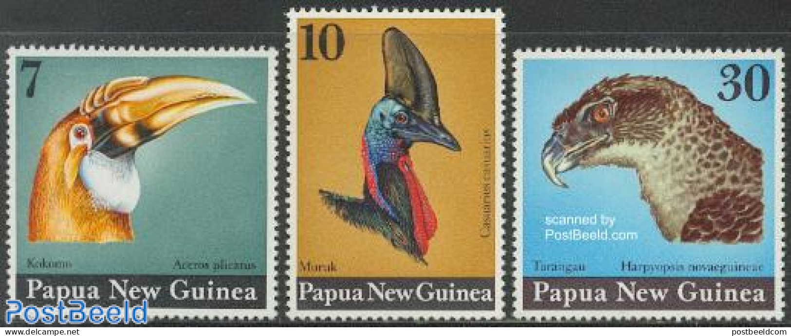 Papua New Guinea 1974 Birds 3v, Mint NH, Nature - Birds - Birds Of Prey - Toucans - Papua New Guinea