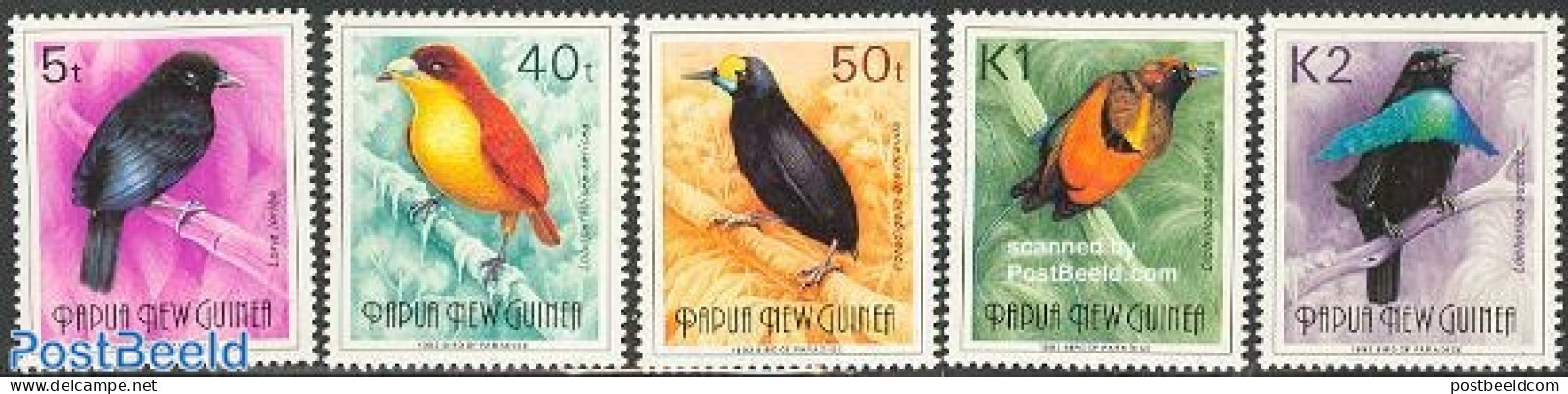 Papua New Guinea 1992 Paradise Birds 5v With Text Bird Of Paradise, Mint NH, Nature - Birds - Papouasie-Nouvelle-Guinée