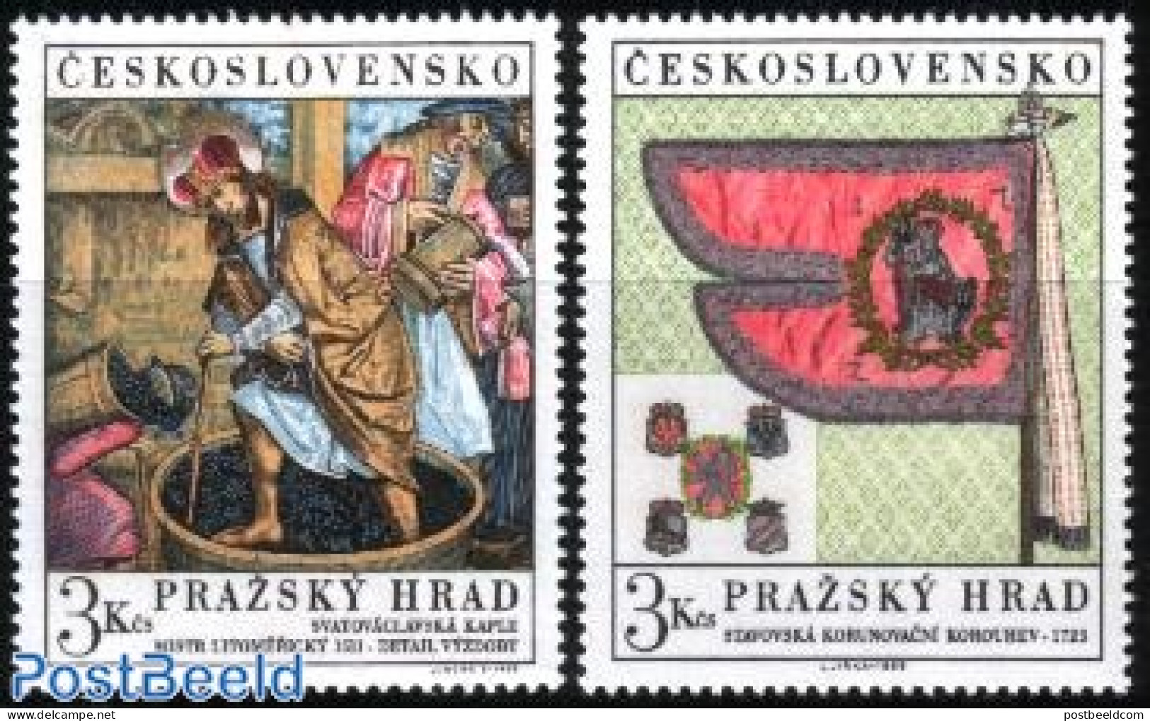 Czechoslovkia 1969 Praha Burg 2v, Mint NH, History - Nature - Flags - Wine & Winery - Art - Paintings - Other & Unclassified