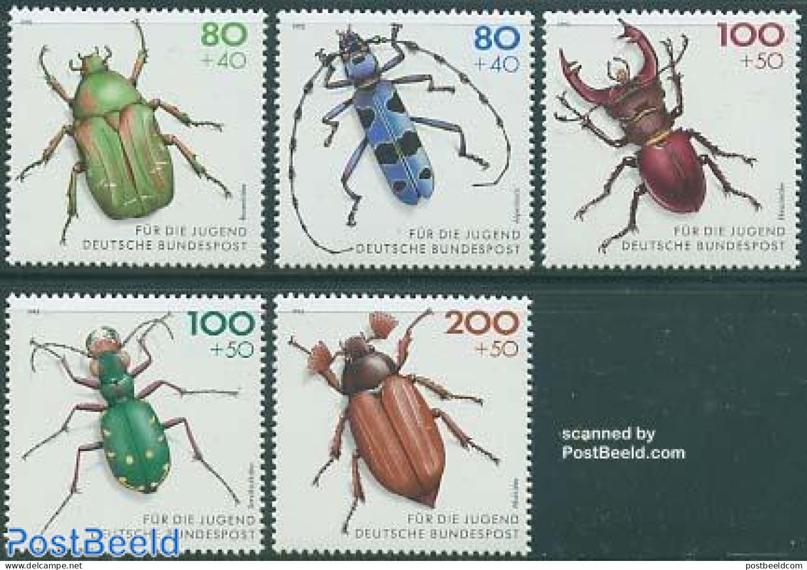 Germany, Federal Republic 1993 Youth, Beetles 5v, Mint NH, Nature - Insects - Unused Stamps