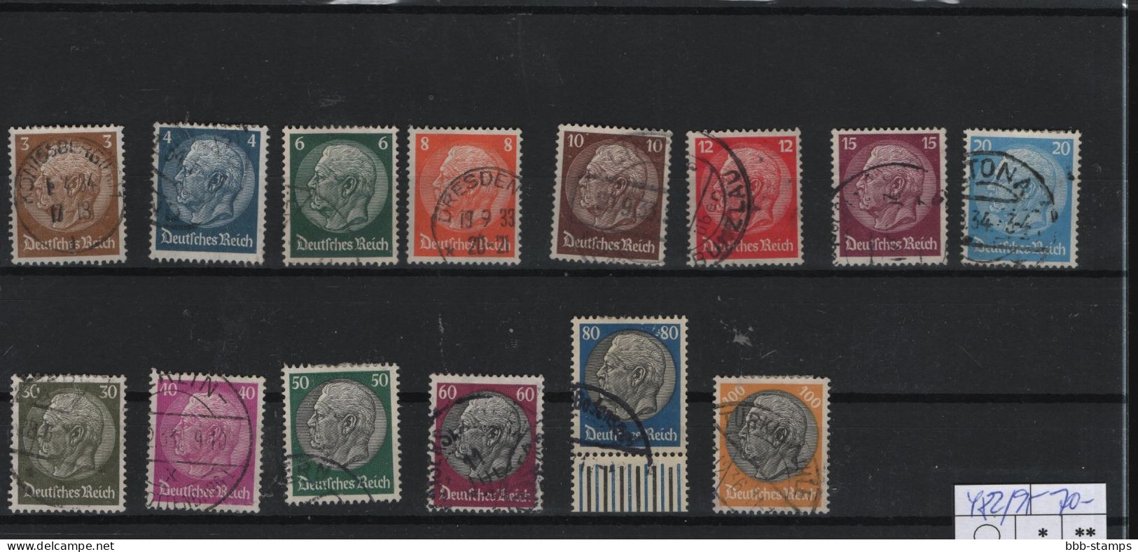 Deutsches Reich  Michel Kat.Nr Geswt 482/495 - Used Stamps