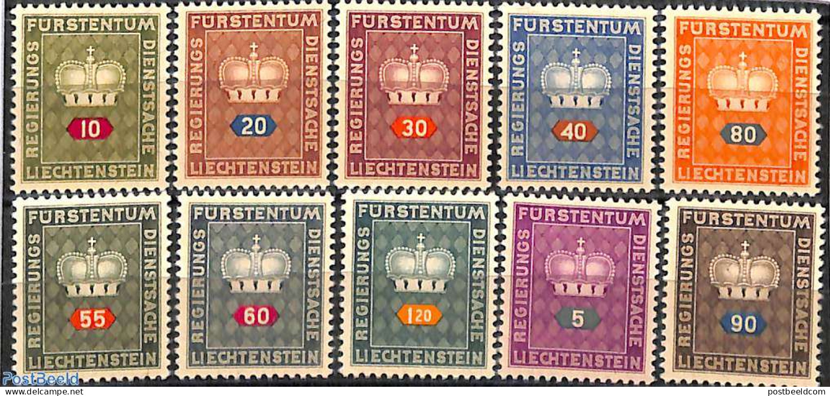 Liechtenstein 1950 On Service 10v, Mint NH - Andere & Zonder Classificatie