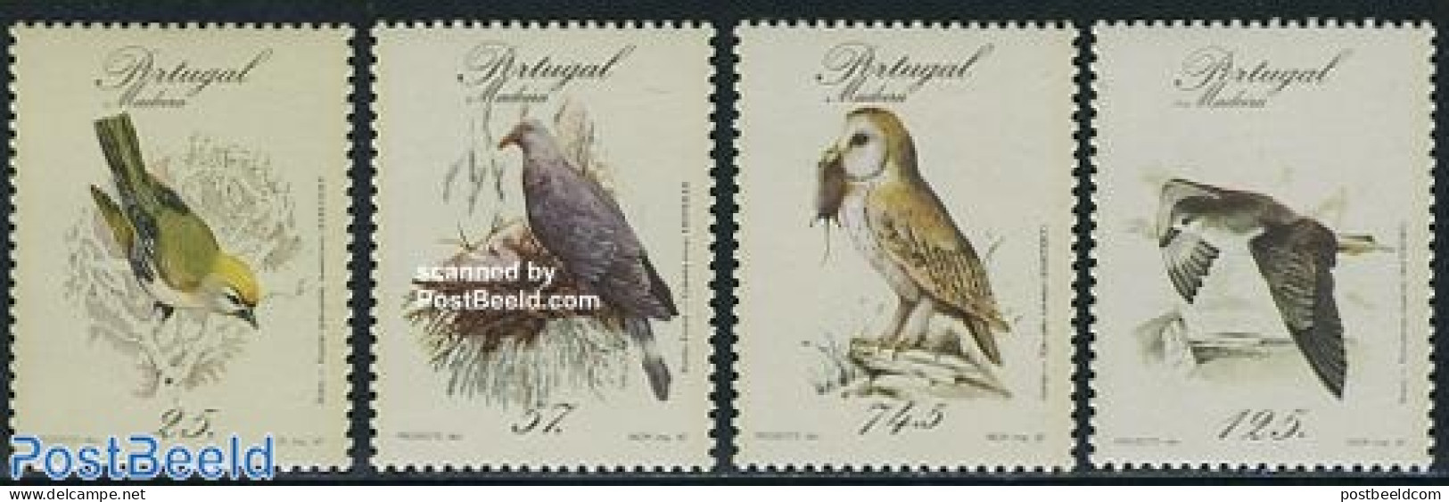 Madeira 1987 Birds 4v, Mint NH, Nature - Birds - Owls - Madeira