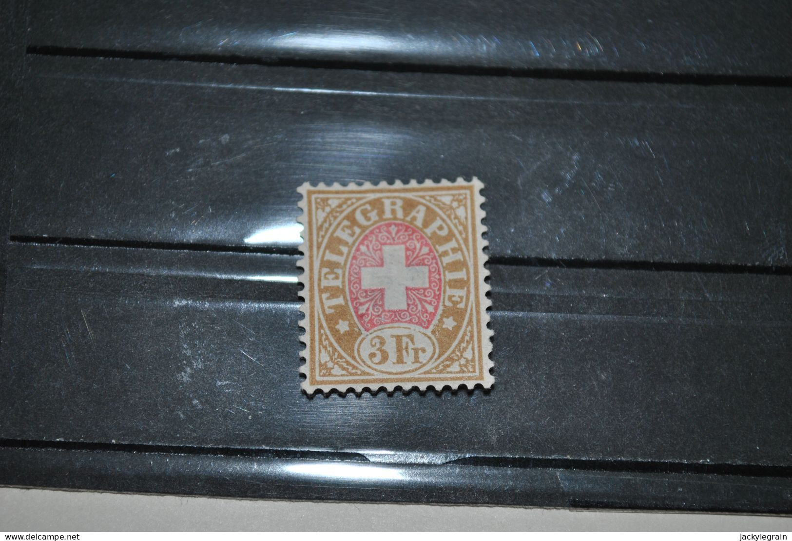 Suisse 1868 Timbre-télégraphe 6B Aminci Partiel - Télégraphe