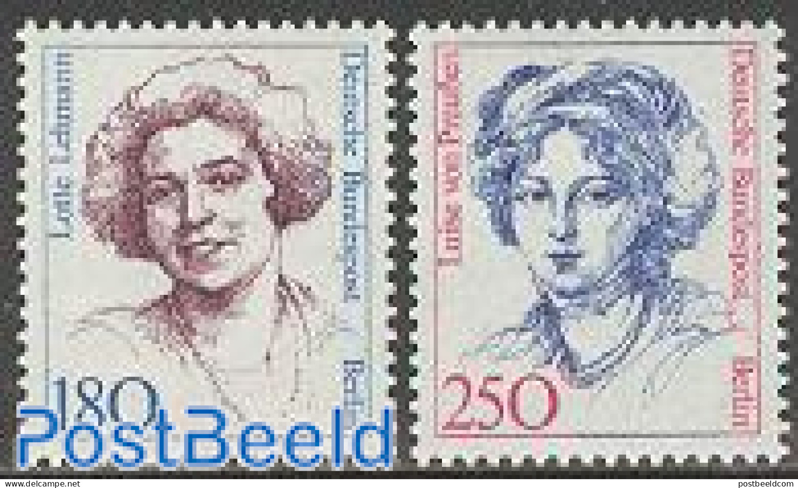 Germany, Berlin 1989 Definitives, Women 2v, Mint NH, History - Performance Art - Kings & Queens (Royalty) - Women - Mu.. - Ongebruikt