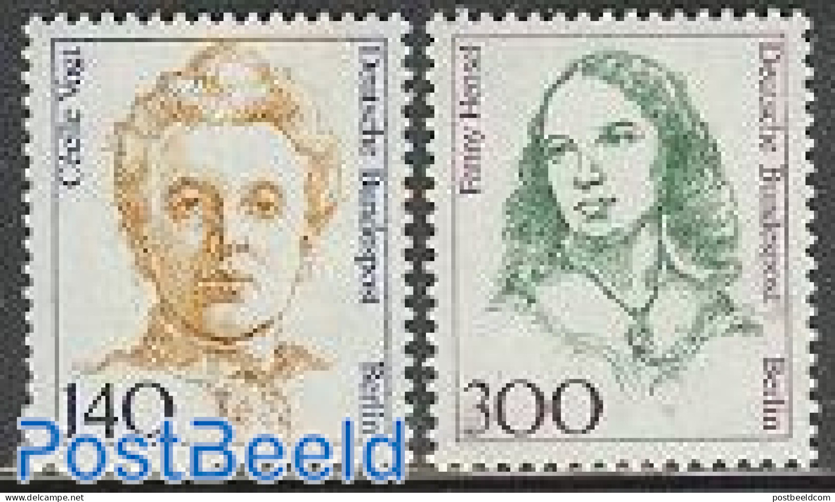 Germany, Berlin 1989 Definitives, Women 2v, Mint NH, History - Performance Art - Women - Music - Unused Stamps