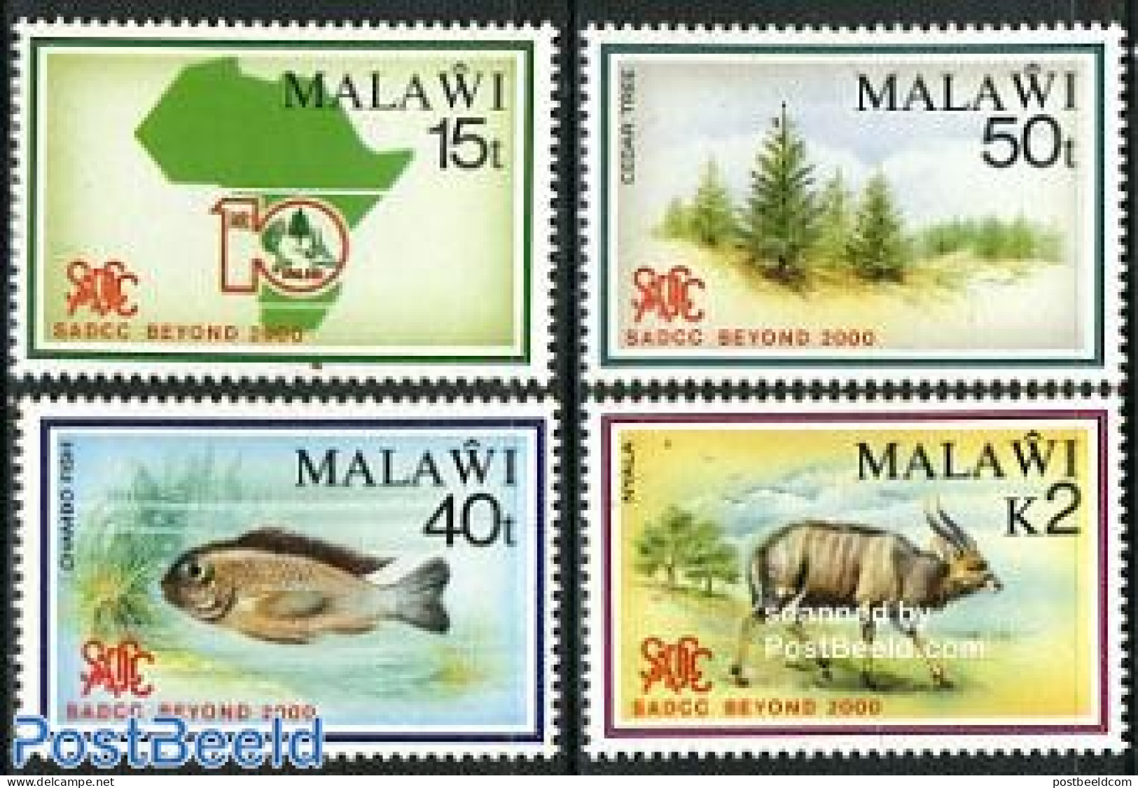 Malawi 1990 SADCC Conference 4v, Mint NH, Nature - Animals (others & Mixed) - Fish - Trees & Forests - Poissons