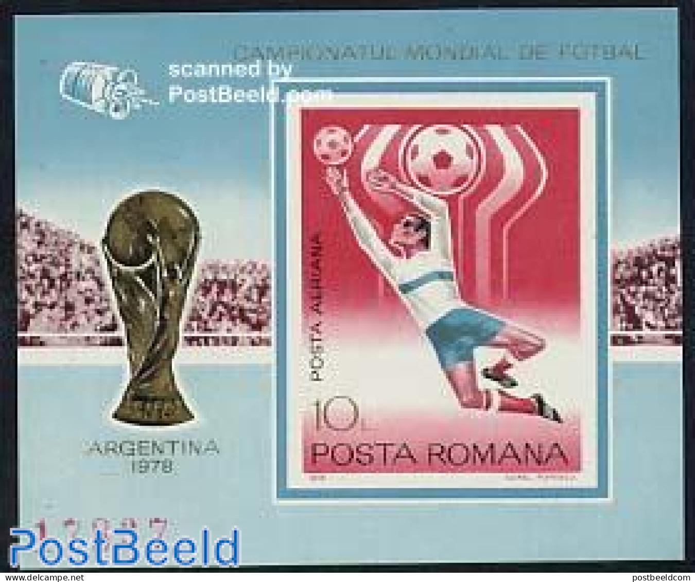 Romania 1978 W.C. Football Argentina S/s (keeper), Mint NH, Sport - Transport - Football - Sport (other And Mixed) - S.. - Ongebruikt