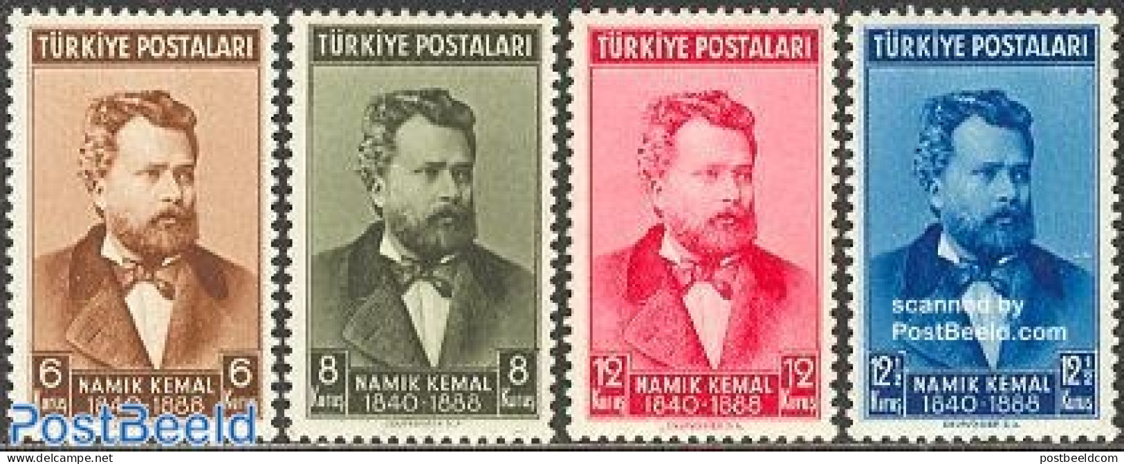 Türkiye 1940 N. Kemal 4v, Mint NH, Art - Authors - Sonstige & Ohne Zuordnung