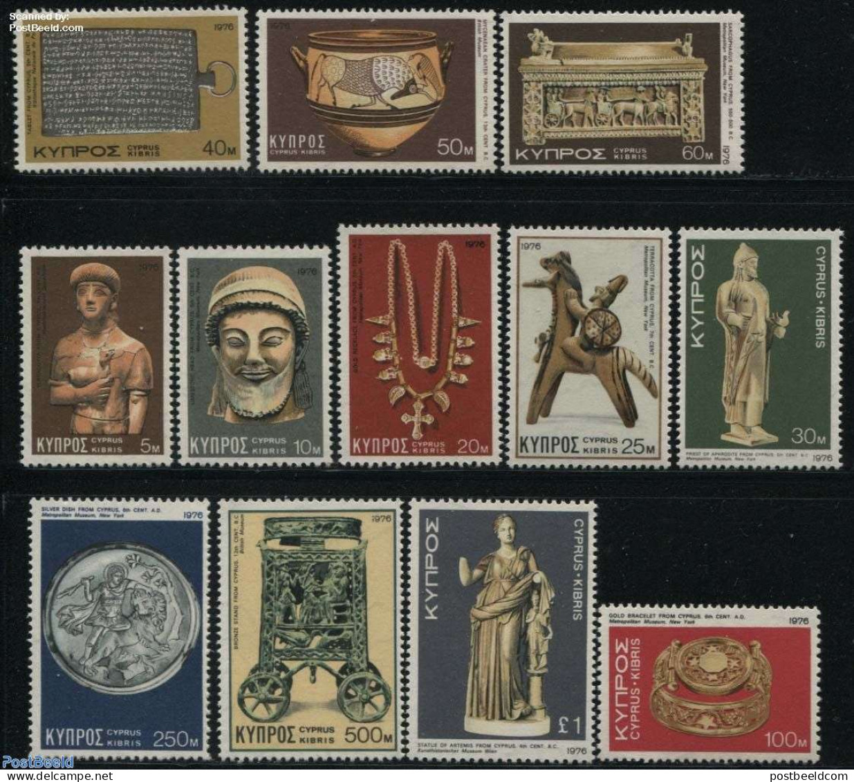 Cyprus 1976 Definitives, Art 12v, Mint NH, History - Archaeology - Art - Art & Antique Objects - Sculpture - Unused Stamps