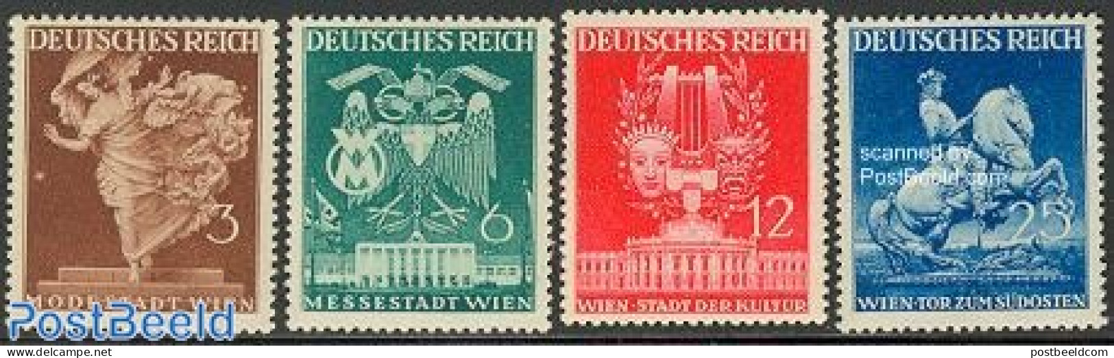 Germany, Empire 1941 Vienna Spring Fair 4v, Mint NH, Nature - Performance Art - Horses - Music - Unused Stamps