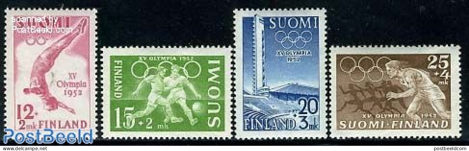 Finland 1952 Olympic Games 4v, Mint NH, Sport - Athletics - Football - Olympic Games - Neufs