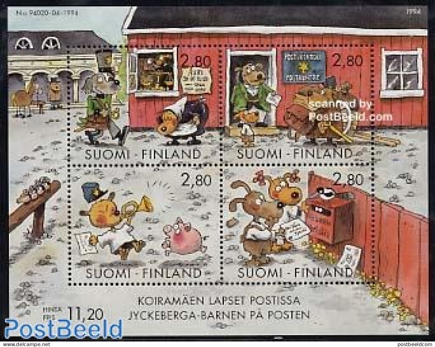 Finland 1994 Post, Comics S/s, Mint NH, Nature - Dogs - Post - Art - Comics (except Disney) - Unused Stamps