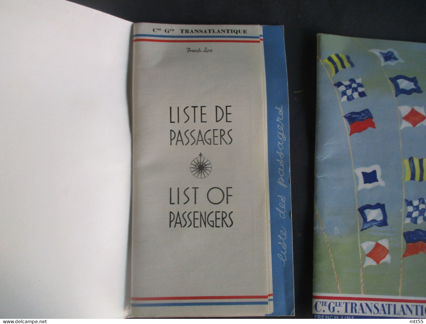C G T COMPAGNIE TRANSATLANTIQUE PAQUEBOT FLANDRE LISTE DES PASSAGERS  ALLER ET RETOUR 1960 - Toeristische Brochures