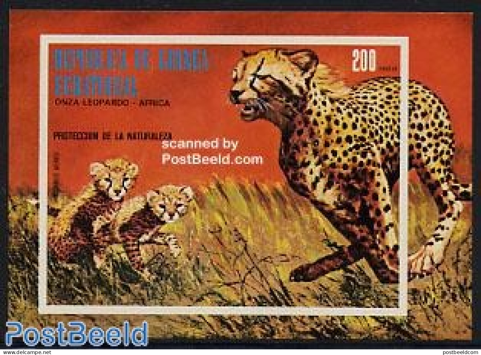 Equatorial Guinea 1974 Leopard S/s, Mint NH, Nature - Animals (others & Mixed) - Cat Family - Guinée Equatoriale