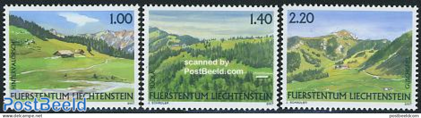 Liechtenstein 2007 Country Views 3v, Mint NH, Sport - Mountains & Mountain Climbing - Ungebraucht