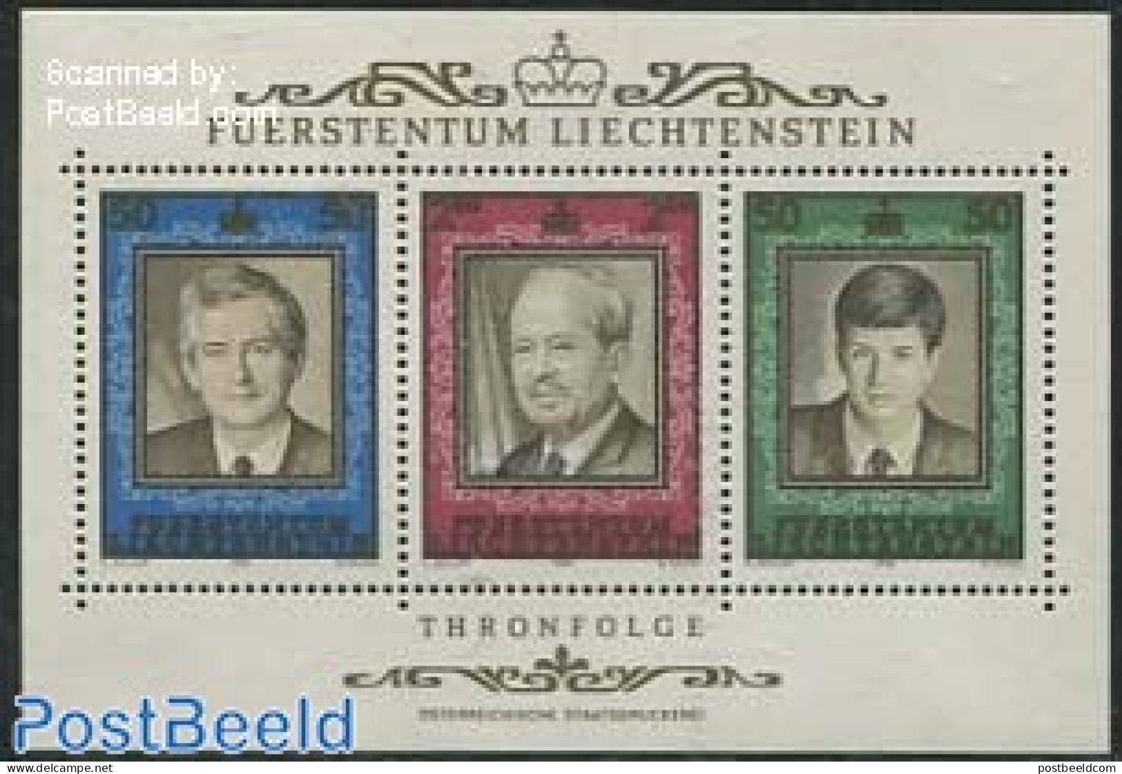 Liechtenstein 1988 Royal Successors S/s, Mint NH, History - Kings & Queens (Royalty) - Unused Stamps