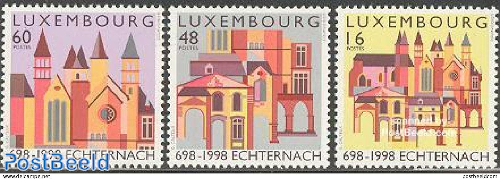 Luxemburg 1998 Echternach Abbey 3v, Mint NH, Religion - Cloisters & Abbeys - Ungebraucht