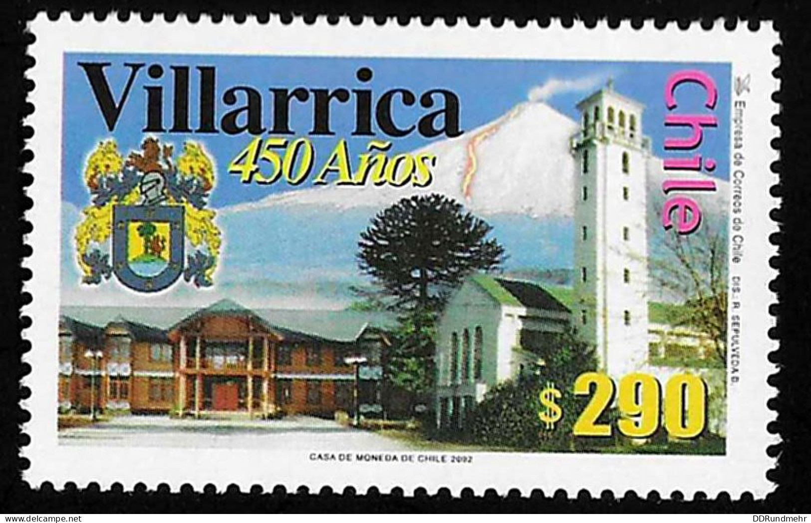 2002 Villarrica  Michel CL 2065 Stamp Number CL 1390 Yvert Et Tellier CL 1632 Stanley Gibbons CL 2042 Xx MNH - Chile