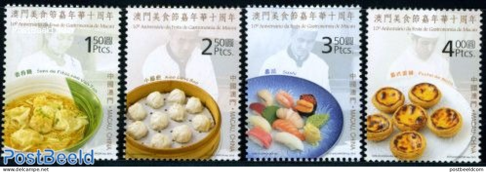 Macao 2010 Gastronomy Festival 4v, Mint NH, Health - Food & Drink - Unused Stamps