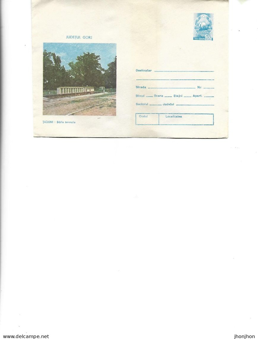 Romania - Postal St.cover Unused 1980(101)  -   Gorj County - Ticleni - Thermal Baths - Postal Stationery