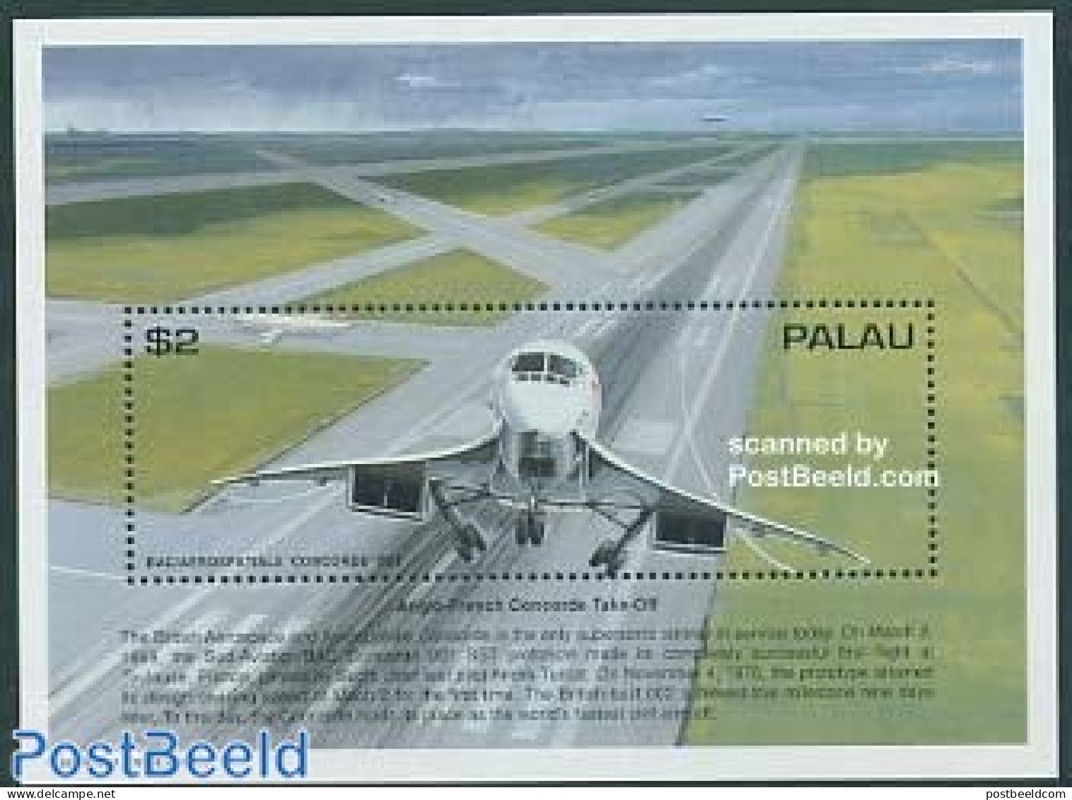 Palau 1995 Concorde S/s, Mint NH, Transport - Concorde - Aircraft & Aviation - Concorde