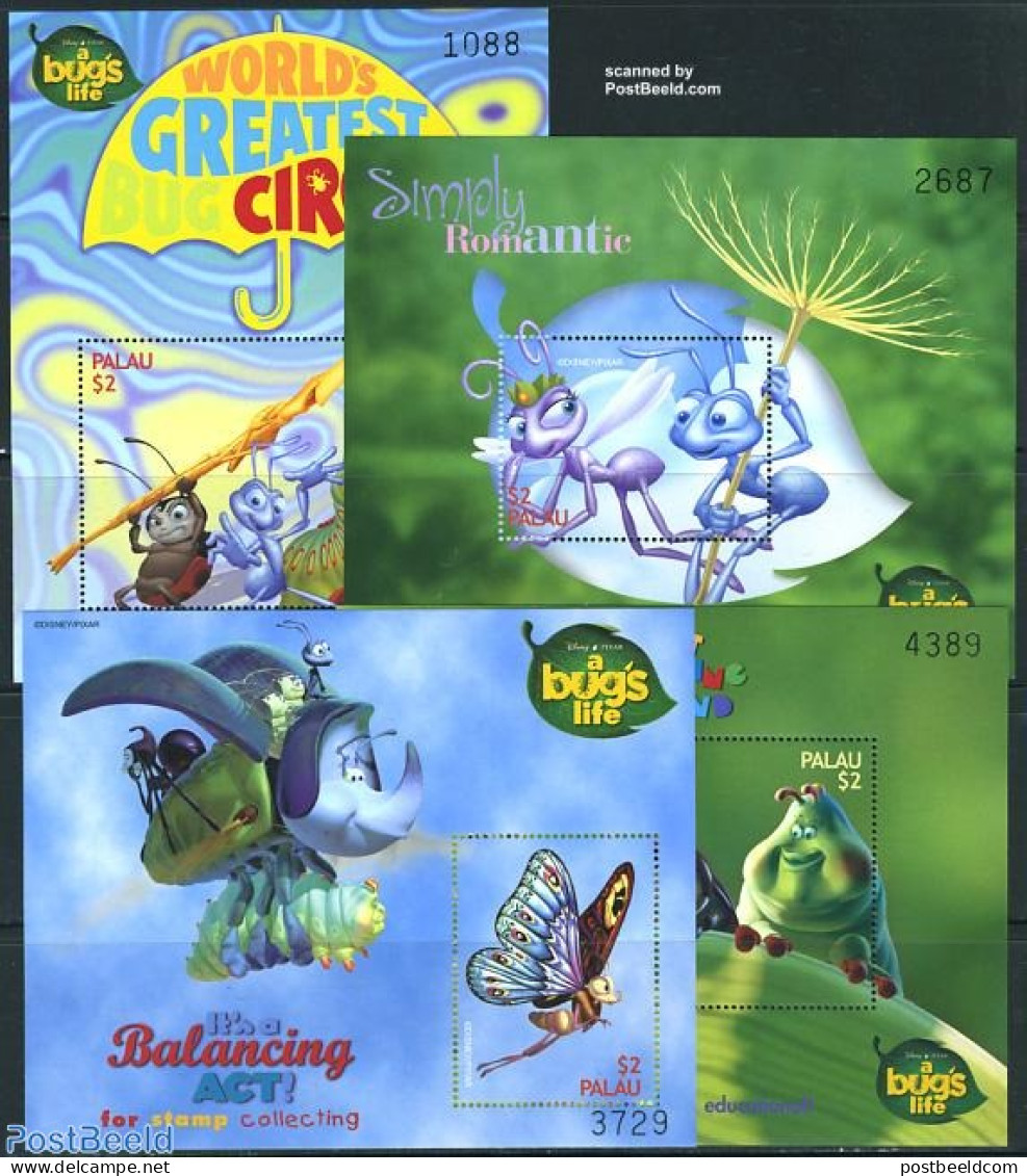 Palau 1998 A Bugs Life 4 S/s, Mint NH, Art - Disney - Disney