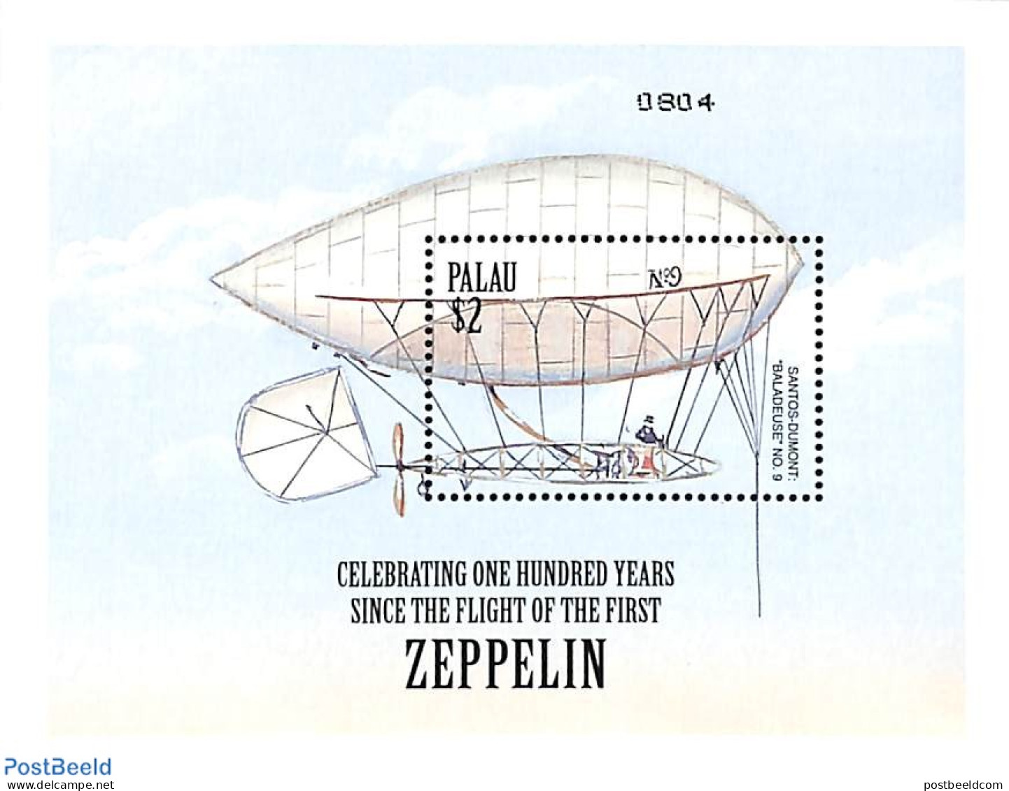 Palau 2000 Zeppelin S/s, Baladeuse, Mint NH, Transport - Zeppelins - Zeppelins