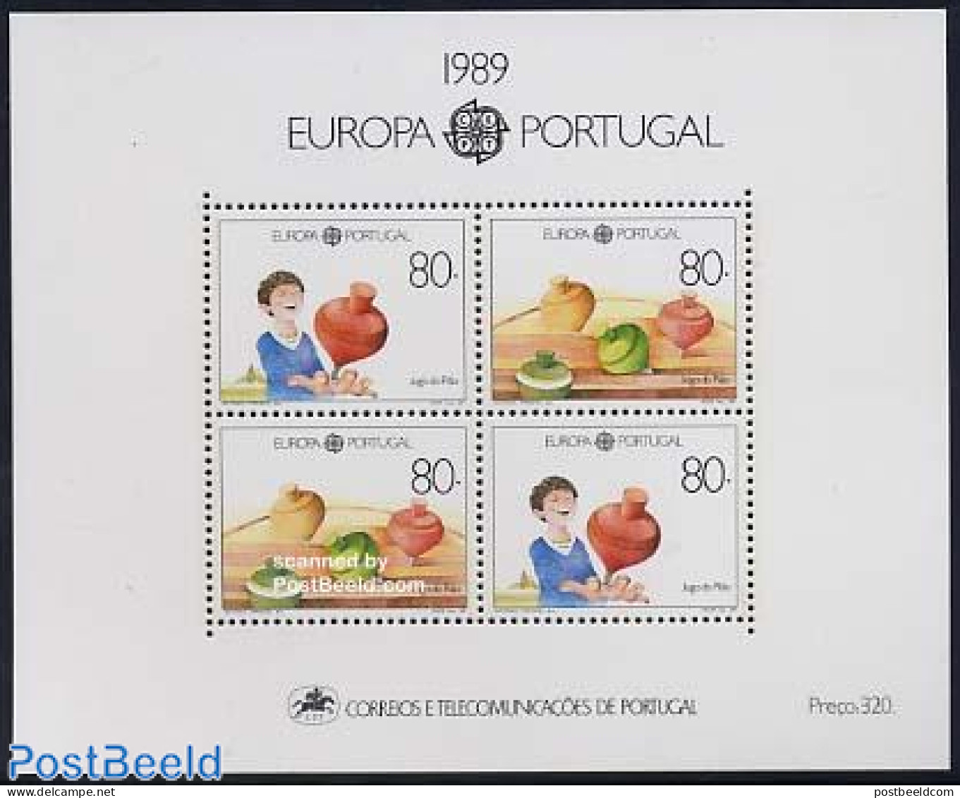 Portugal 1989 Europa, Children Games S/s, Mint NH, History - Various - Europa (cept) - Toys & Children's Games - Unused Stamps