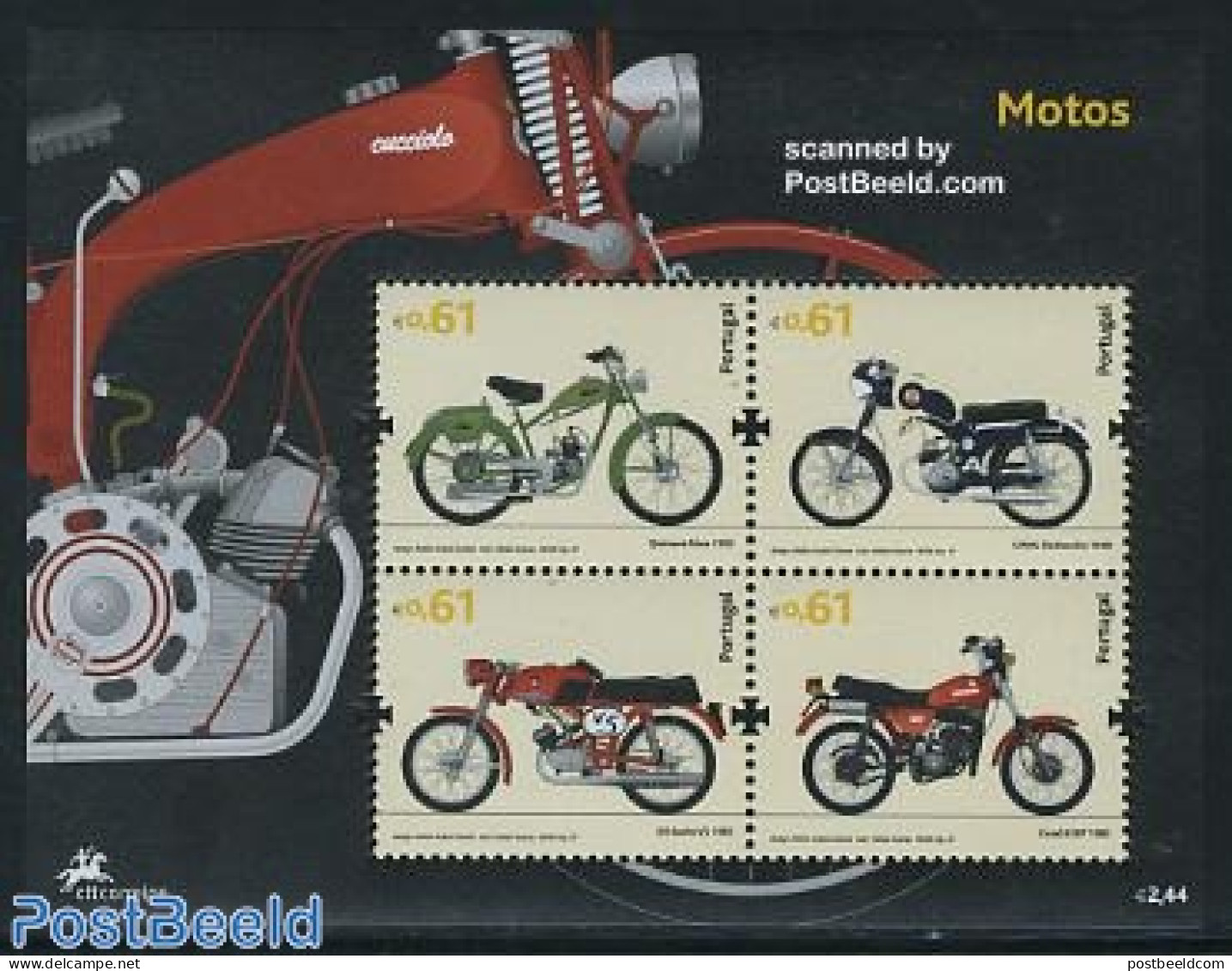 Portugal 2007 Motorcycles 4v M/s (Quimera,CINAL,SIS,Casal), Mint NH, Transport - Motorcycles - Unused Stamps