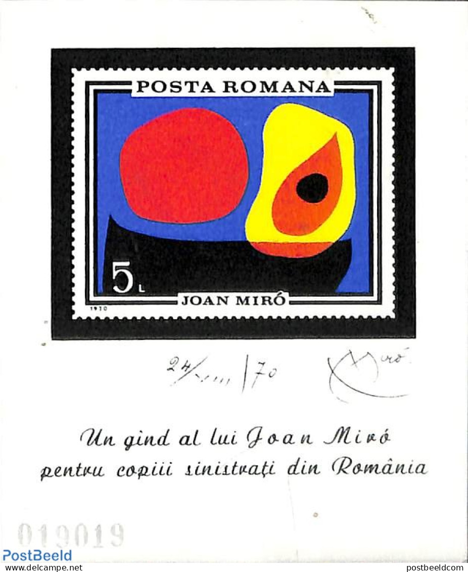 Romania 1970 Miro Painting S/s, Mint NH - Neufs