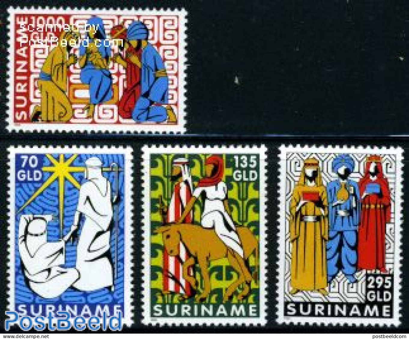 Suriname, Republic 1995 Christmas 4v, Mint NH, Religion - Christmas - Weihnachten