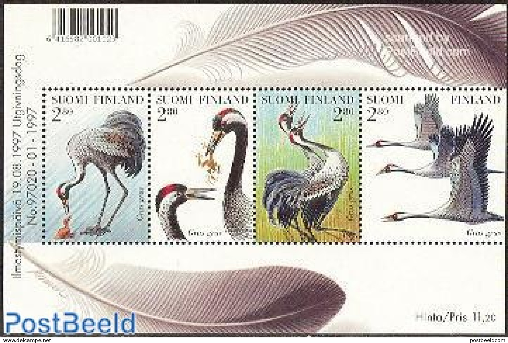 Finland 1997 Birds S/s, Mint NH, Nature - Birds - Storks - Unused Stamps