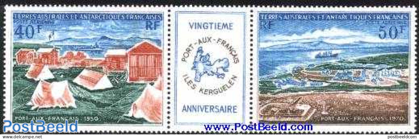 French Antarctic Territory 1971 Port Aux Francais 2v+tab [:T:], Mint NH, Science - Transport - The Arctic & Antarctica.. - Neufs