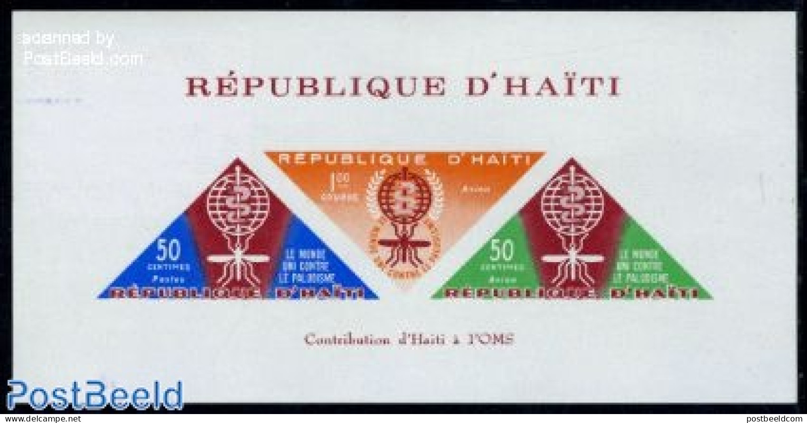 Haiti 1962 Anti Malaria S/s With Extra Text Under Stamps, Mint NH, Health - Nature - Health - Insects - Haiti