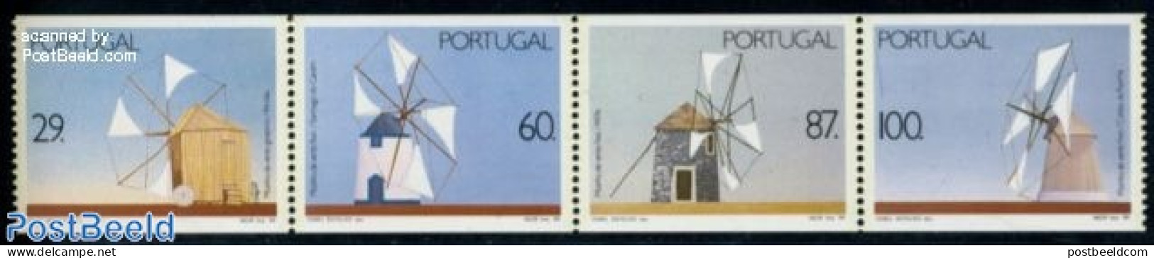 Portugal 1989 Windmills 4v From Booklet, Mint NH, Various - Mills (Wind & Water) - Ungebraucht