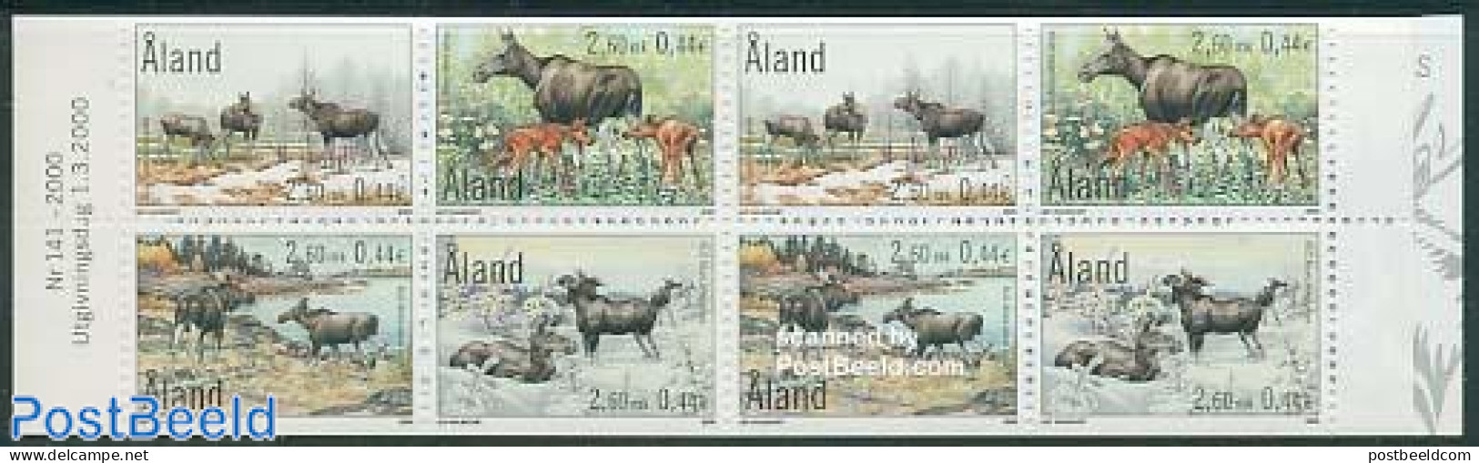 Aland 2000 Elks Booklet, Mint NH, Nature - Animals (others & Mixed) - Stamp Booklets - Unclassified