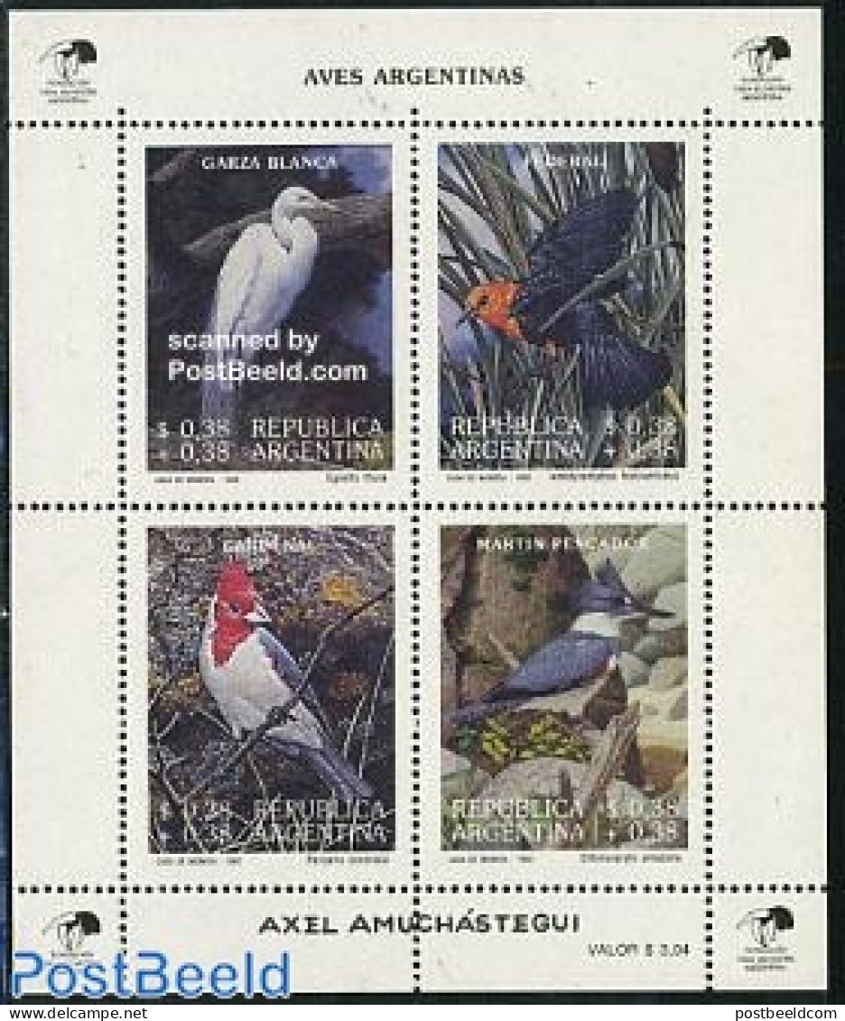 Argentina 1993 Birds 4v M/s, Mint NH, Nature - Birds - Kingfishers - Unused Stamps