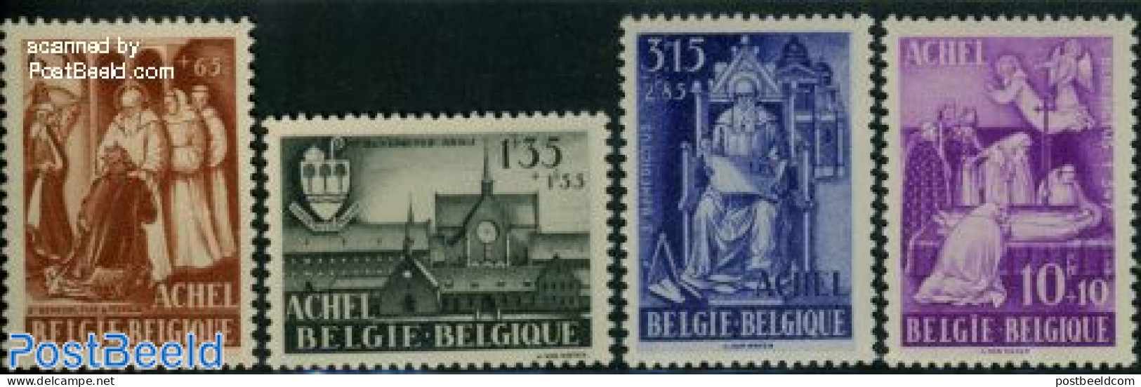Belgium 1948 Achel Abbey 4v, Mint NH, Religion - Cloisters & Abbeys - Unused Stamps