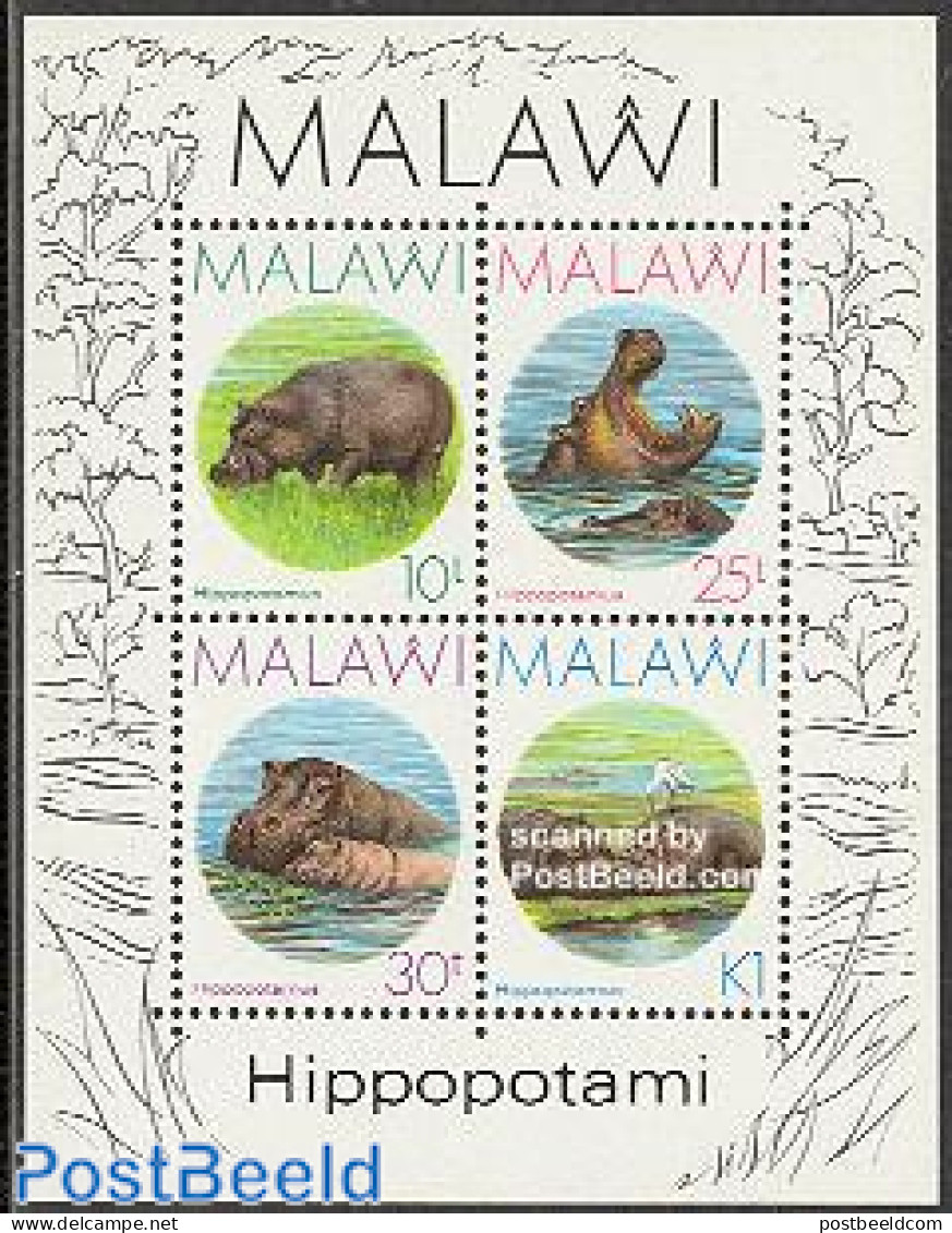 Malawi 1987 Hippotamus Amphibius S/s, Mint NH, Nature - Animals (others & Mixed) - Hippopotamus - Malawi (1964-...)
