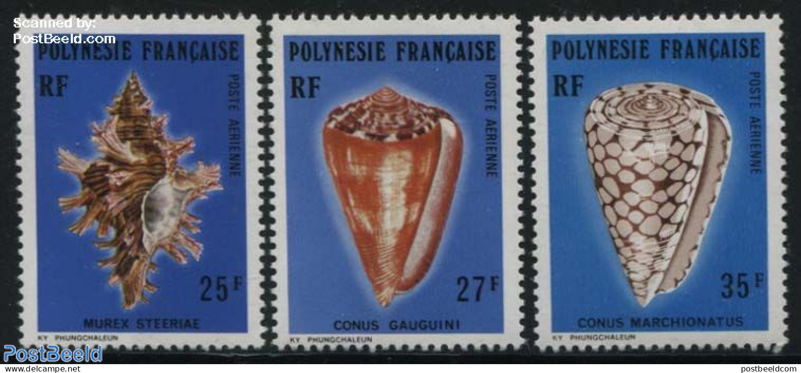 French Polynesia 1977 Shells 3v, Mint NH, Nature - Shells & Crustaceans - Neufs