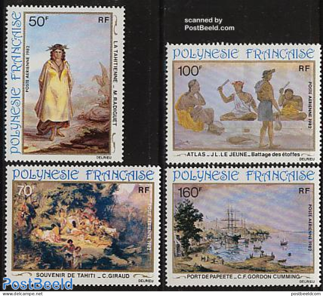 French Polynesia 1982 19th Century Paintings 4v, Mint NH, Transport - Ships And Boats - Art - Paintings - Neufs