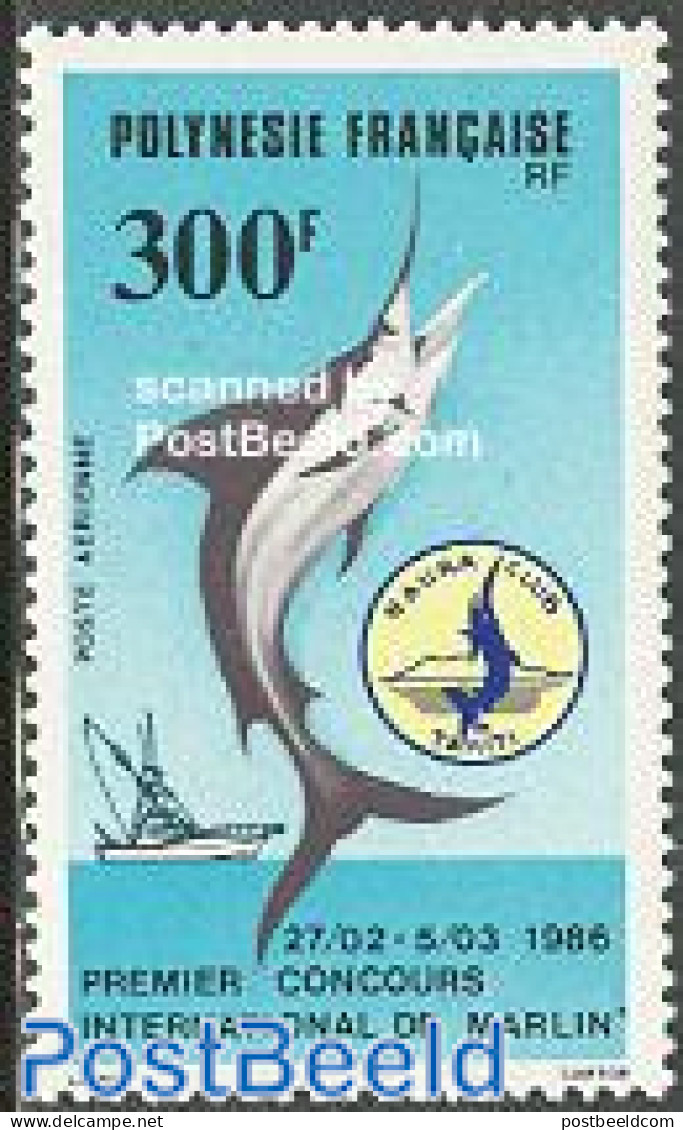 French Polynesia 1986 Fishing 1v, Mint NH, Nature - Transport - Fish - Fishing - Ships And Boats - Unused Stamps