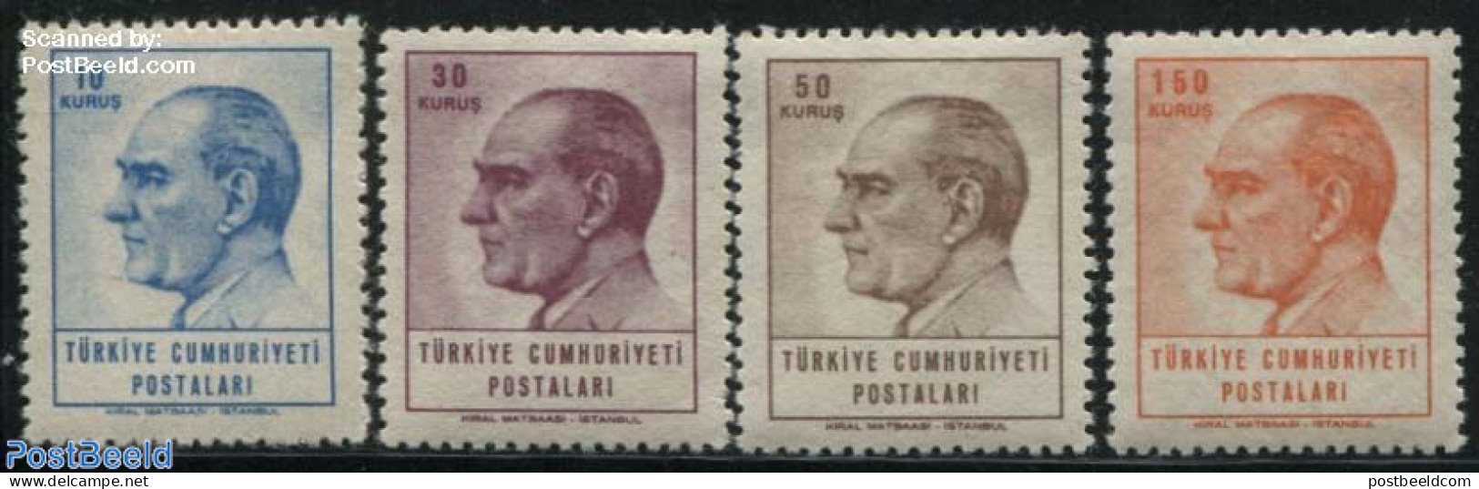 Türkiye 1964 Definitives, Ataturk 4v, Mint NH - Autres & Non Classés