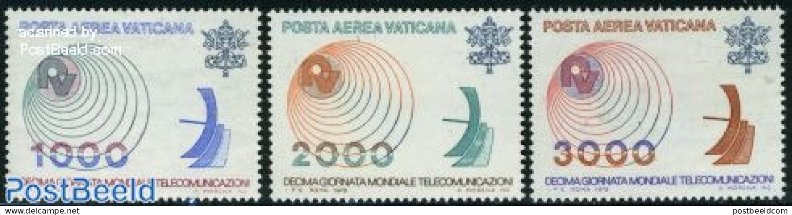 Vatican 1978 World Telecommunication Day 3v, Mint NH, Science - Telecommunication - Unused Stamps