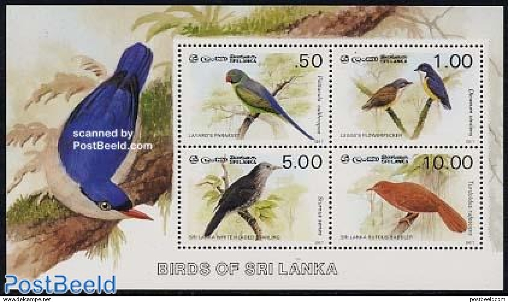 Sri Lanka (Ceylon) 1987 Birds S/s, Mint NH, Nature - Birds - Sri Lanka (Ceylan) (1948-...)