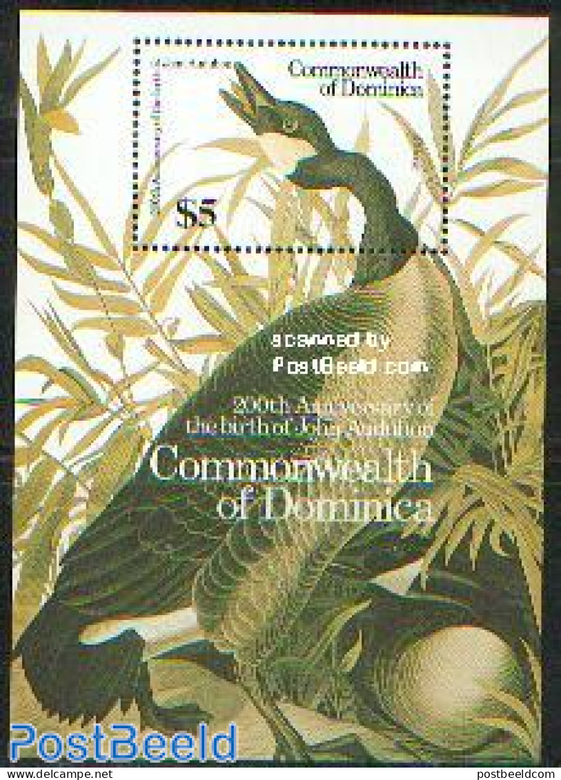Dominica 1986 J.J. Audubon S/s, Mint NH, Nature - Birds - Repubblica Domenicana