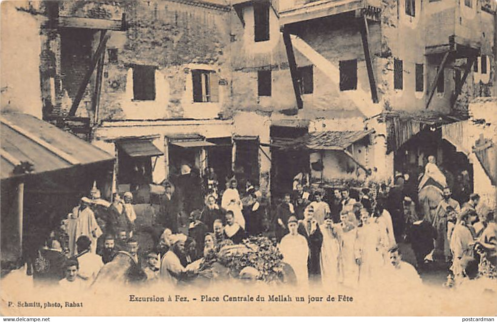 JUDAICA - Maroc - FEZ - Place Centrale Du Mellah, Quartier Juif, Un Jour De Fête - Jewish
